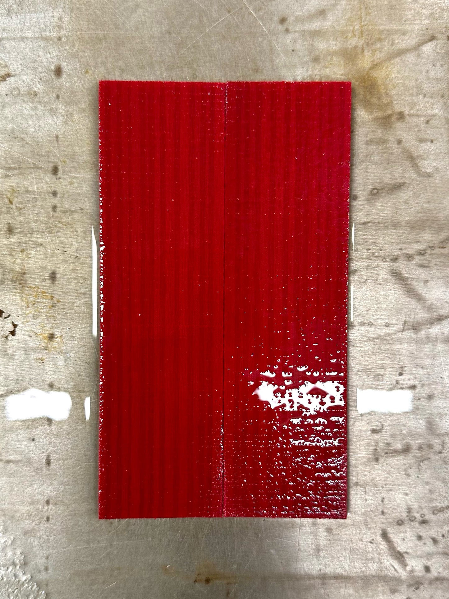 Y Linen Micarta Crosscut Abstract Red