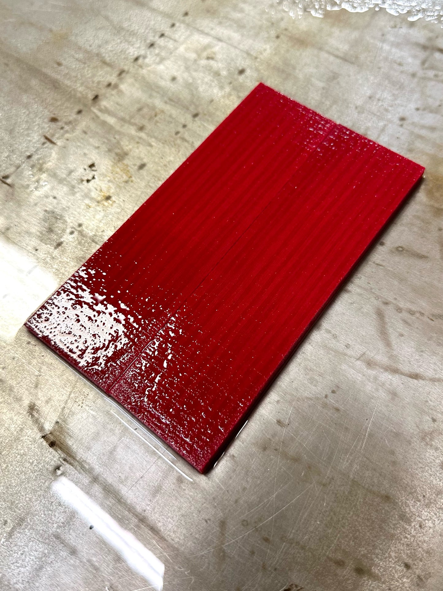 Y Linen Micarta Crosscut Abstract Red