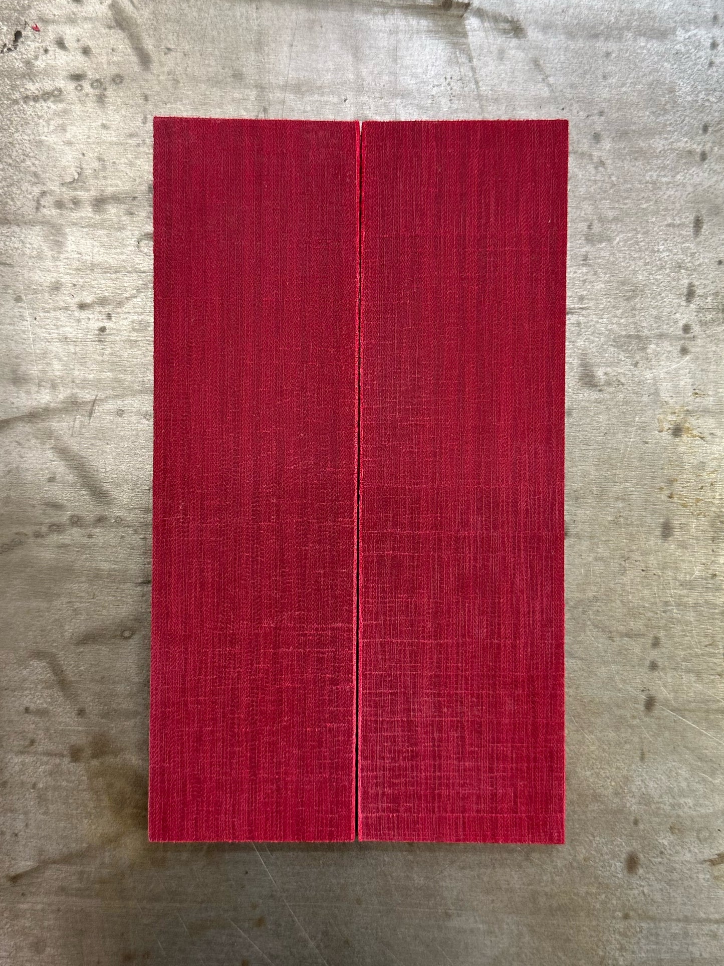 Y Linen Micarta Crosscut Abstract Red