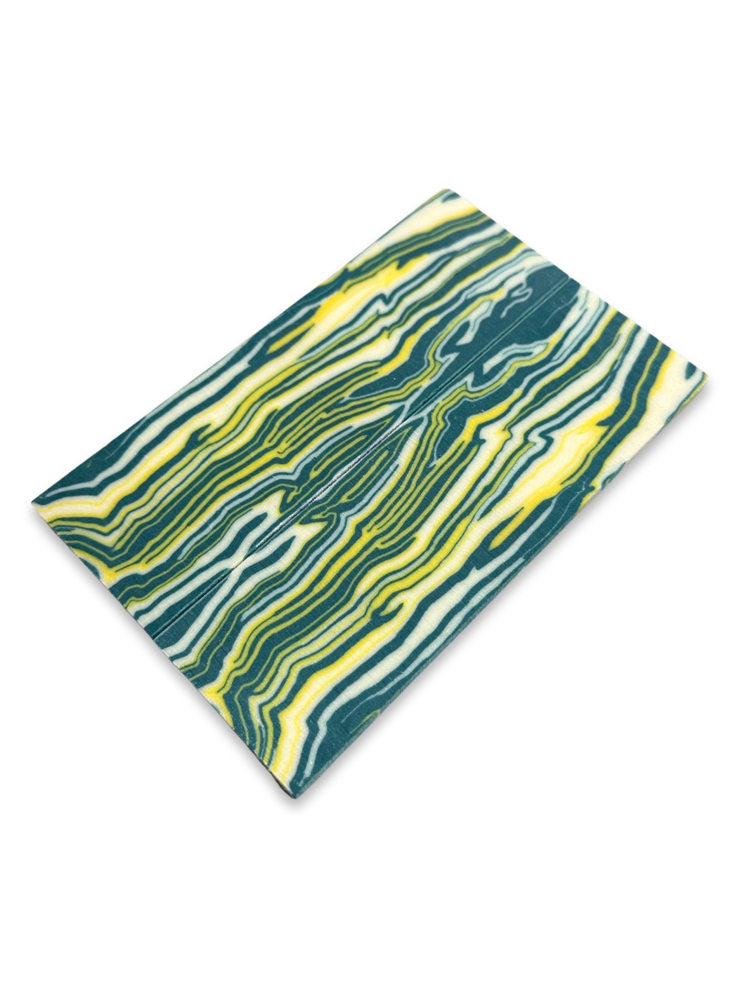 Y Micarta Green/Yellow/White Crosscut