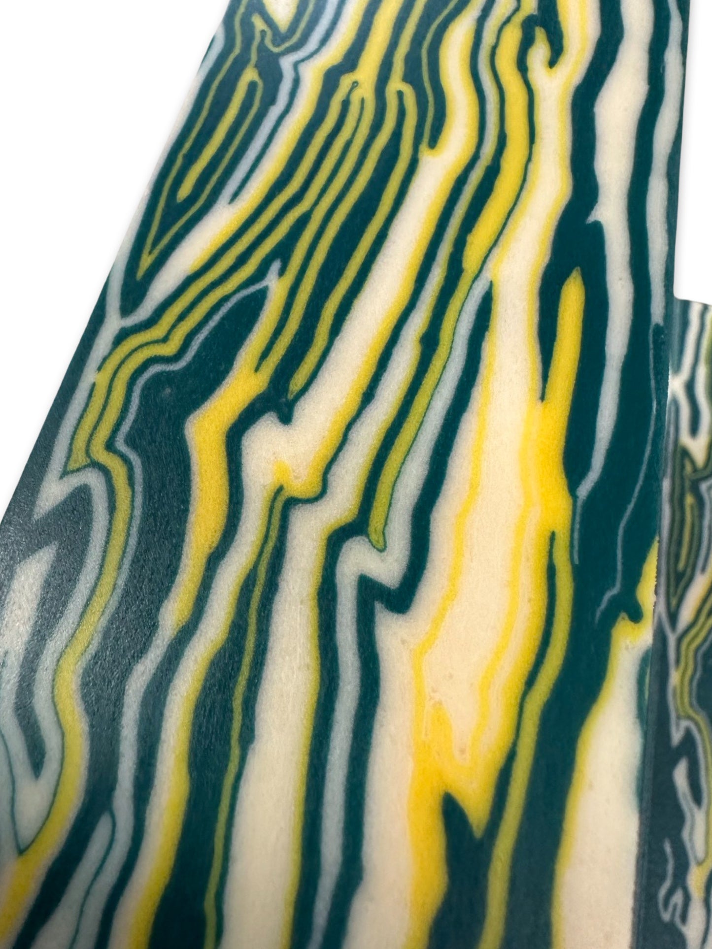 Y Micarta Green/Yellow/White Crosscut