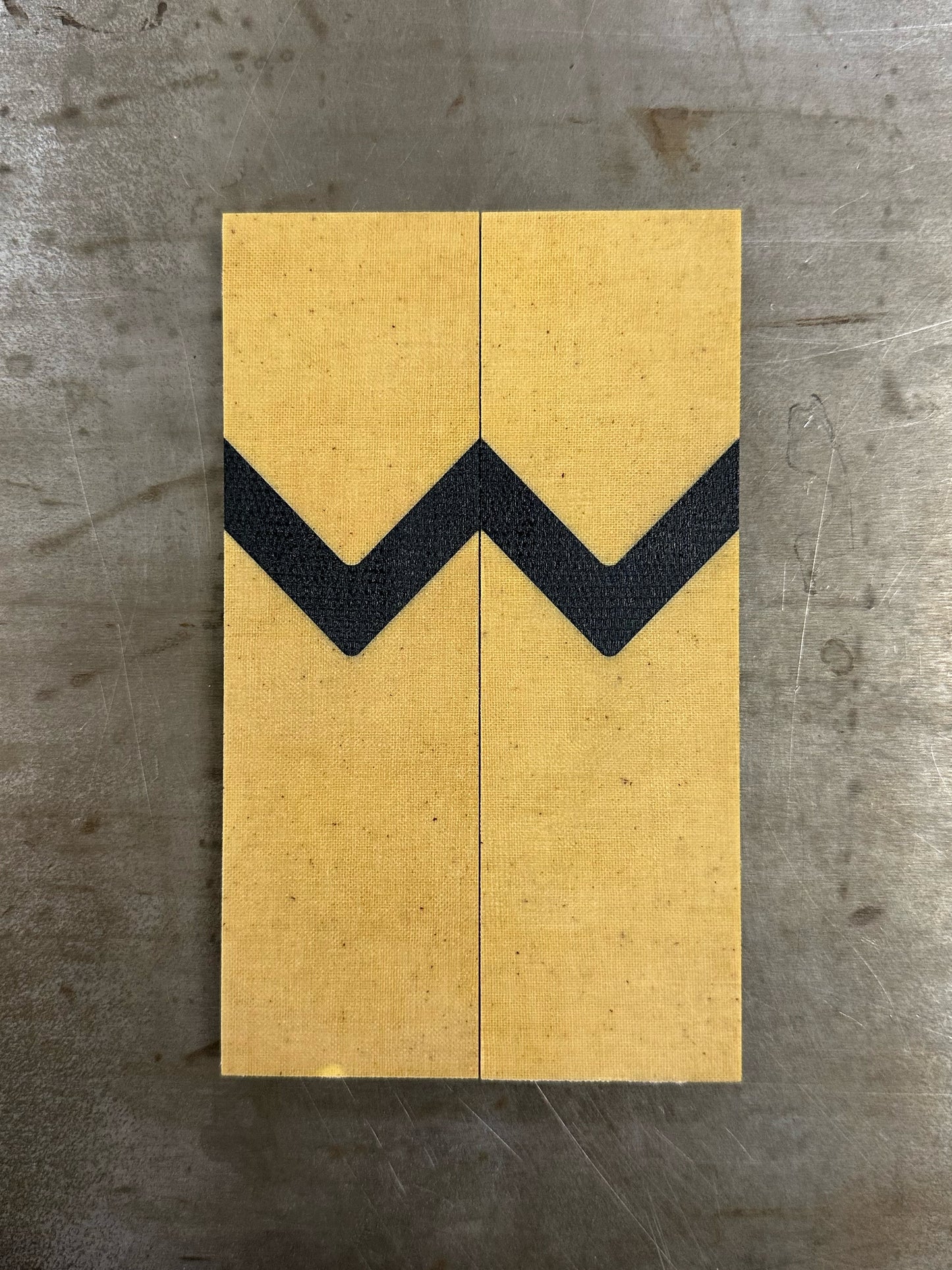 Natural Linen Micarta with Canvas Micarta Chevron pattern