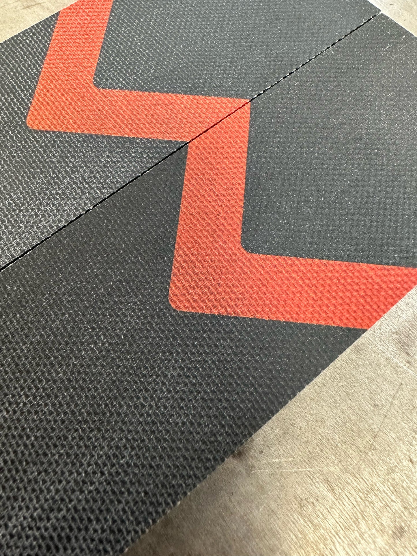 Black Canvas Micarta with Fire Micarta Chevron pattern