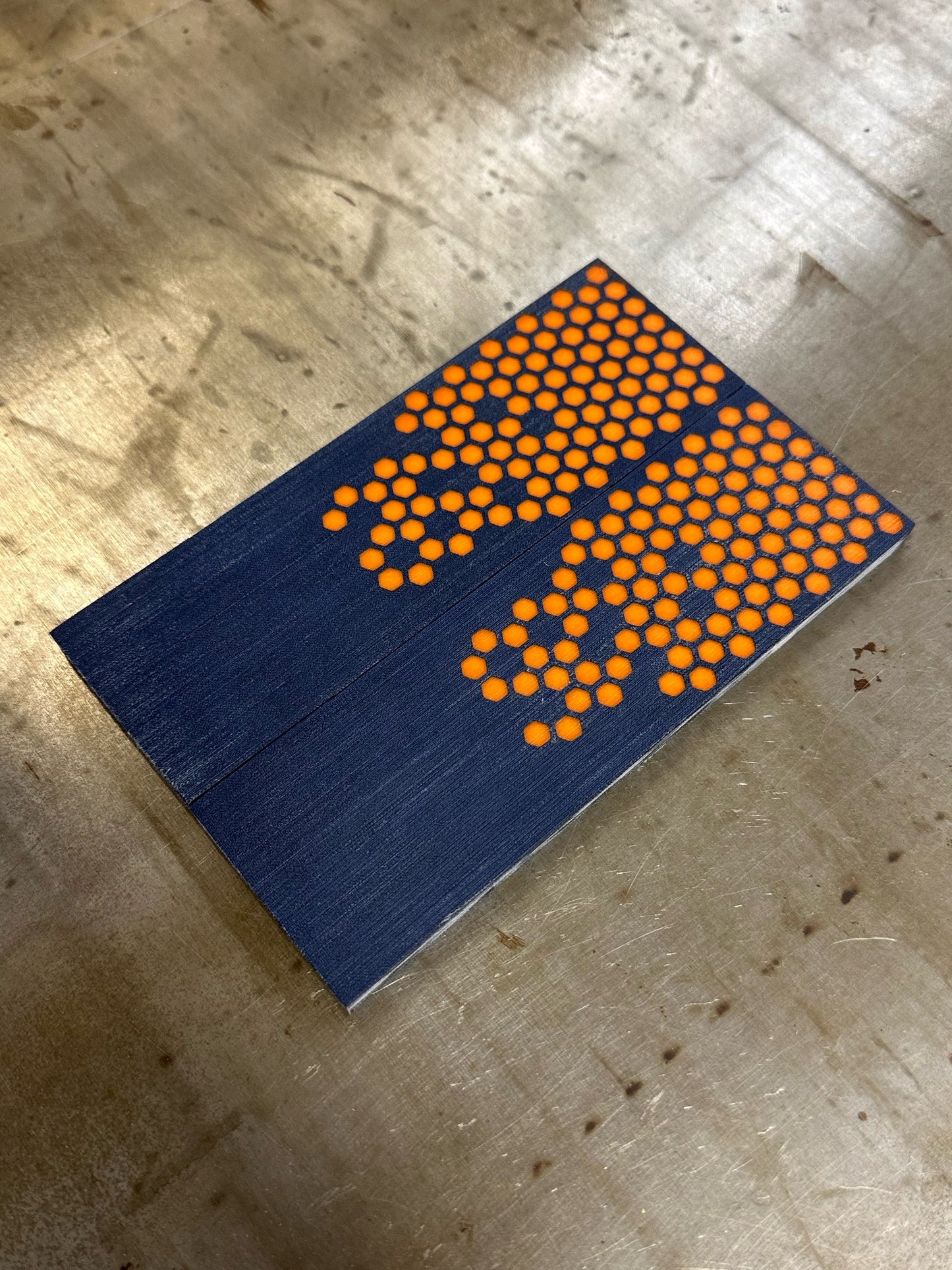 Blue Micarta Orange Hex