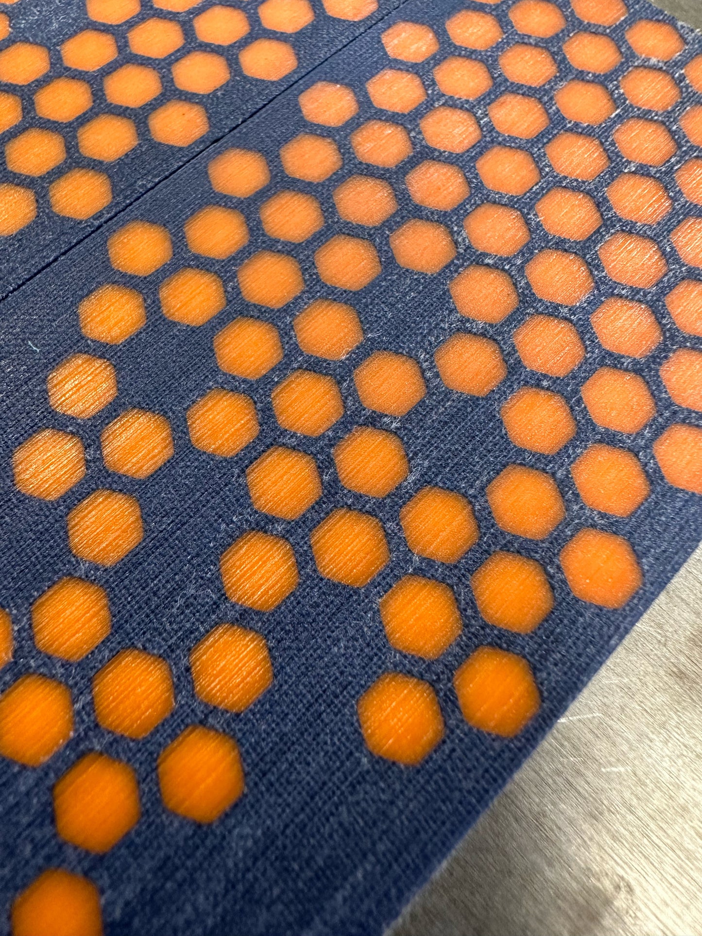 Blue Micarta Orange Hex