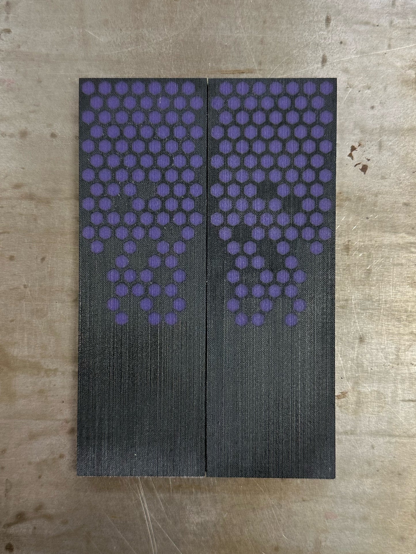 Black Linen Micarta D.Purple Hex