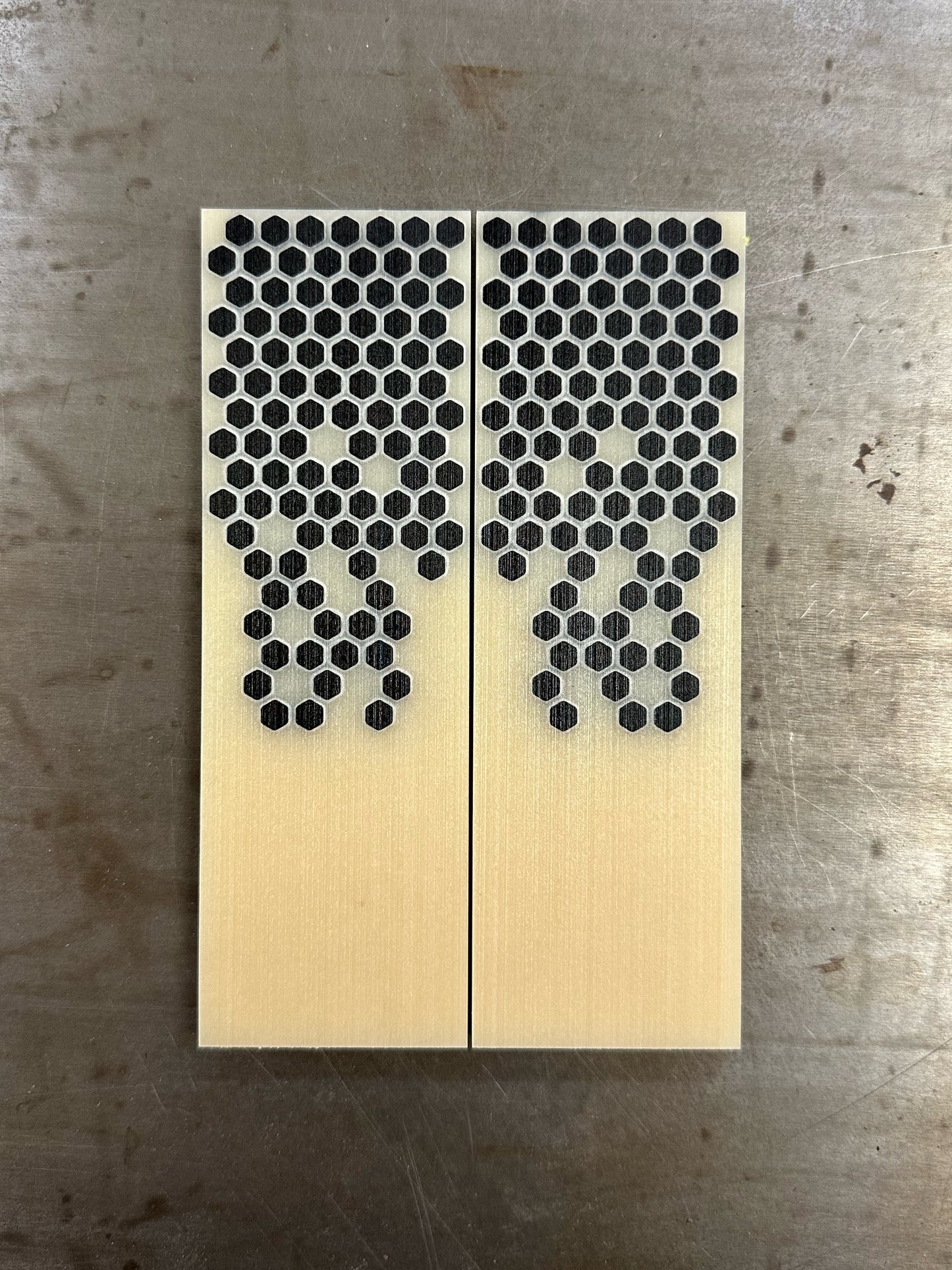 Aged Bone Paper micarta Black Hex