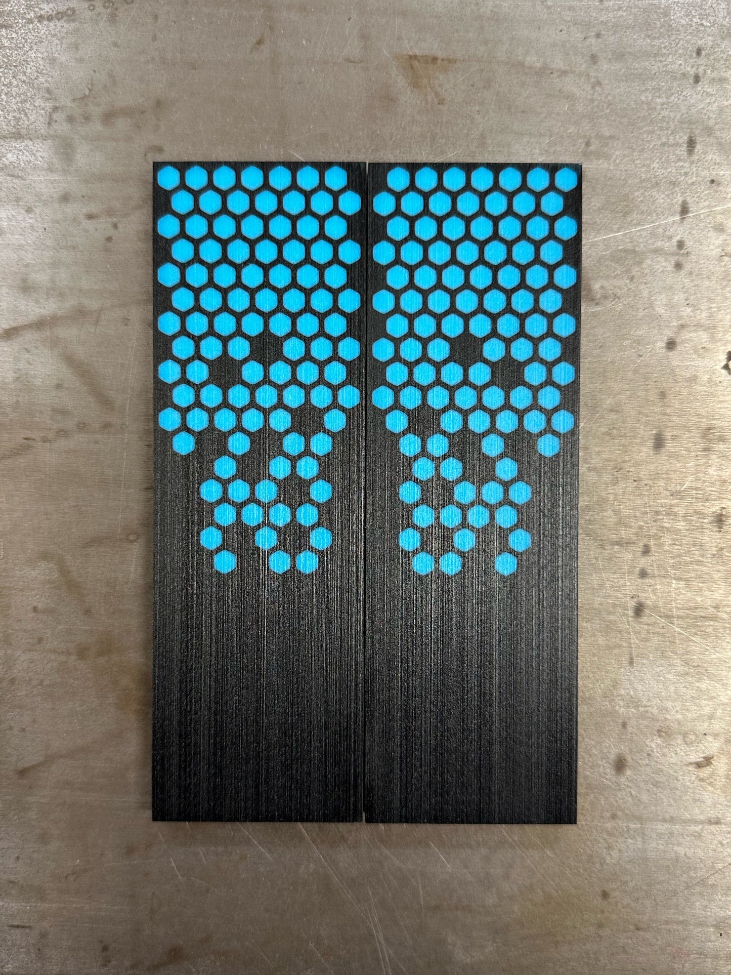 Black Paper micarta Blue Hex