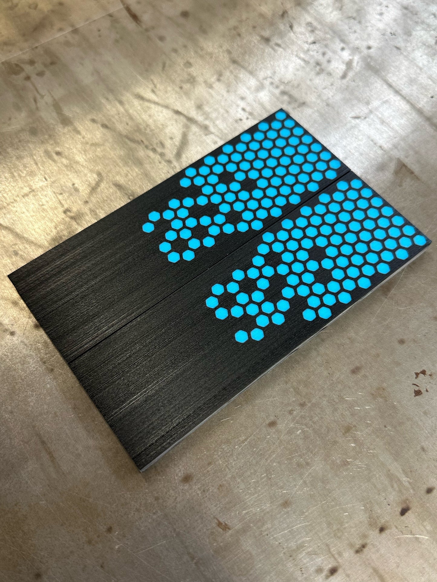 Black Paper micarta Blue Hex