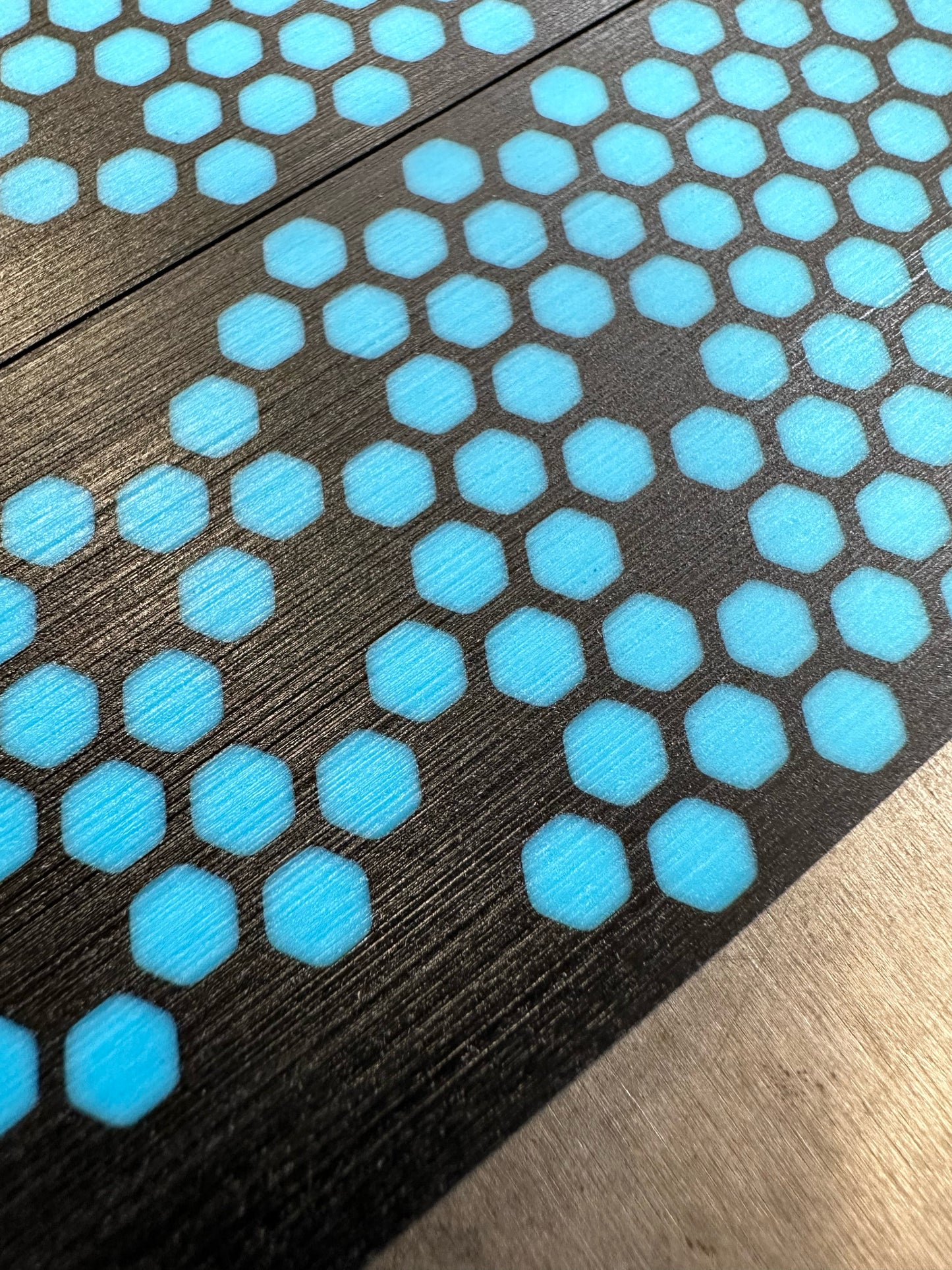 Black Paper micarta Blue Hex