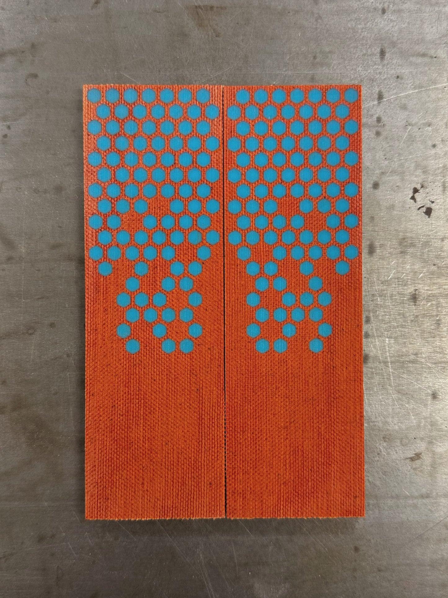 Fire Canvas Micarta Blue Hex