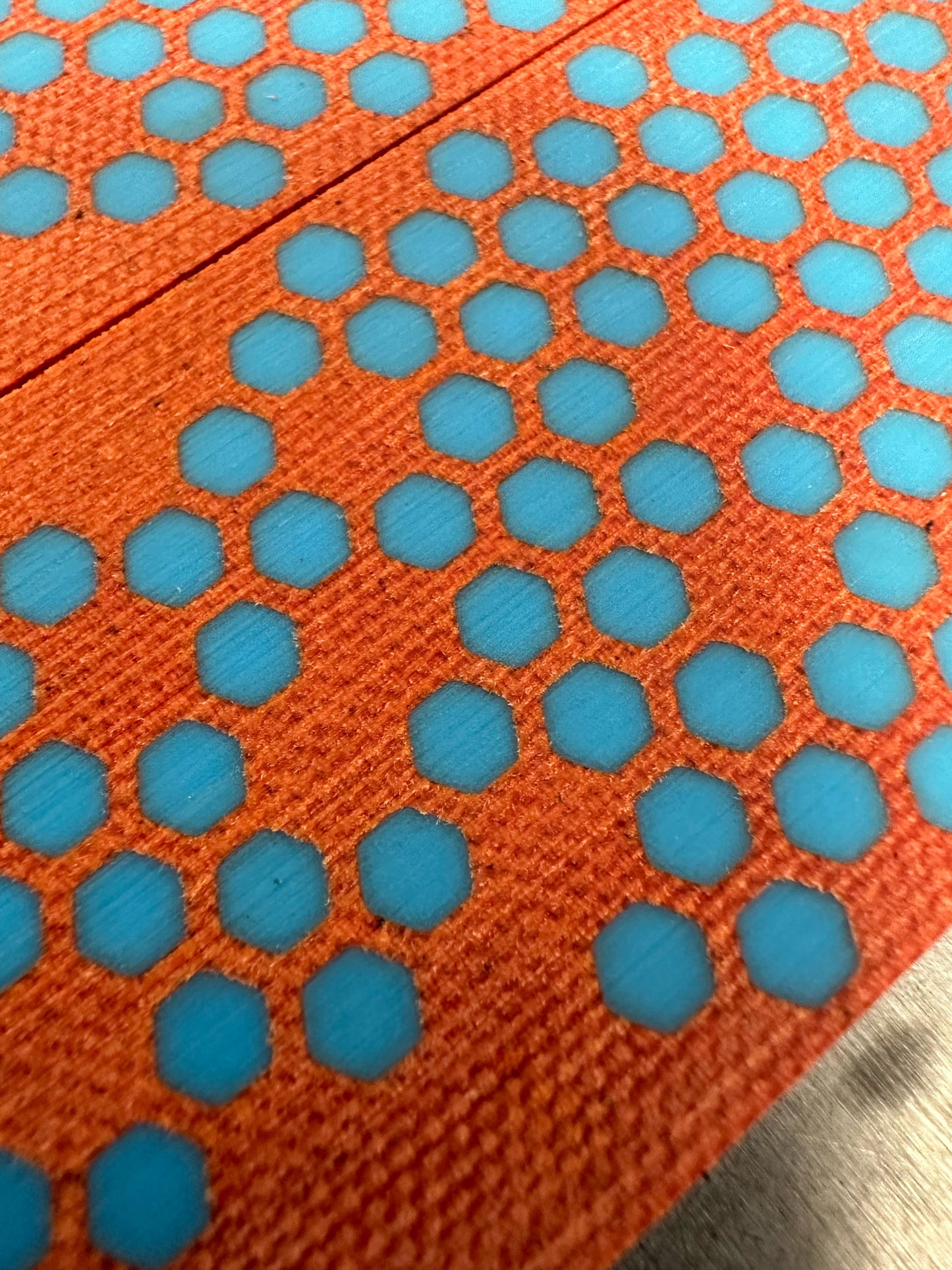 Fire Canvas Micarta Blue Hex