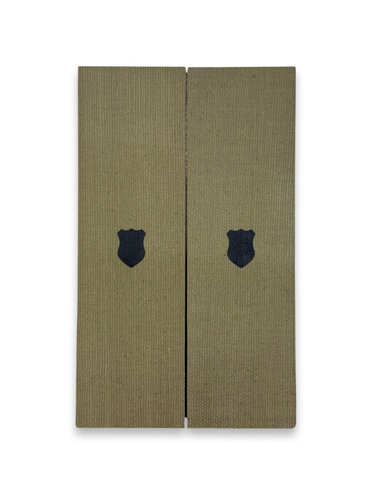 OD Green canvas micarta inlaid with Linen micarta Shield no Liner/Spacer