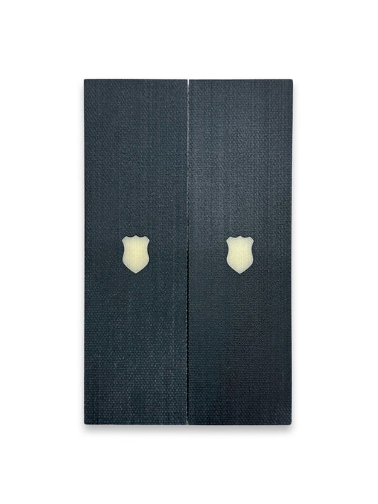 Black Canvas micarta inlaid with Aged Bone Paper micarta no Liner/Spacer