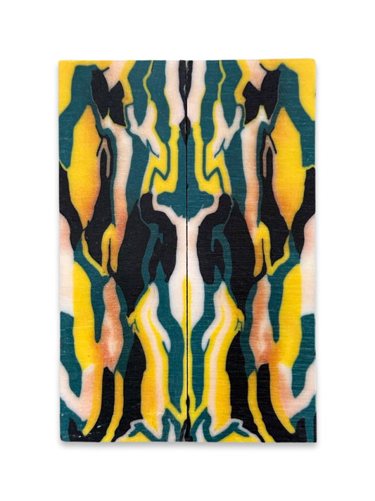 Y Micarta Green/Yellow/White/Black Crosscut