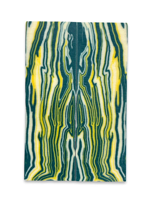 Y Micarta Green/Yellow/White Crosscut