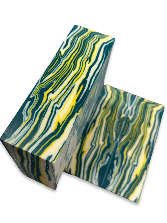 Y Micarta Green/Yellow/White Crosscut