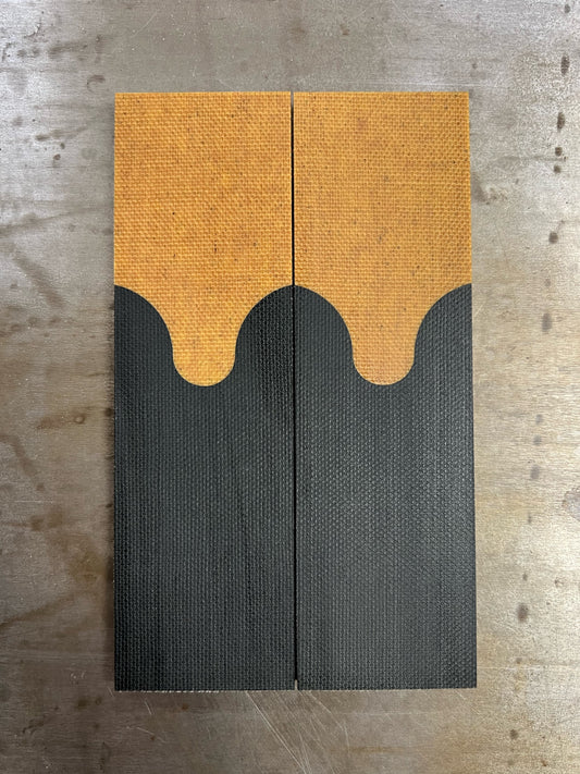 Black + natural canvas micarta. No Liner/Spacer