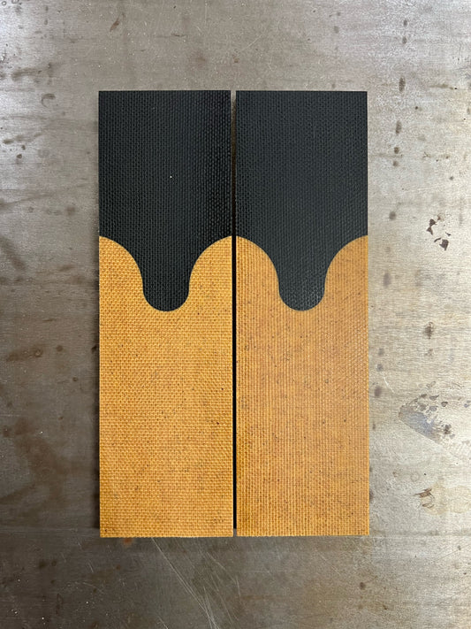 Black + natural canvas micarta. No Liner/Spacer