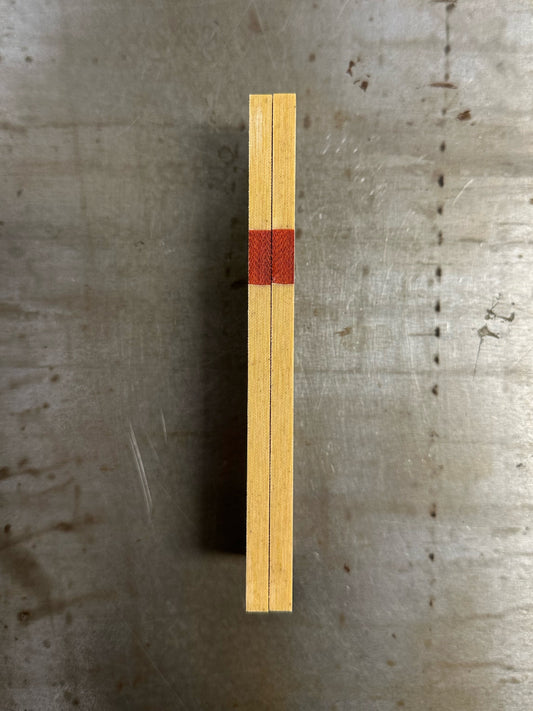 Natural Linen Micarta with Fire Micarta Chevron pattern no Liner/Spacer