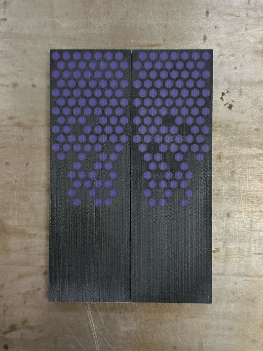 Black Linen Micarta D.Purple Hex