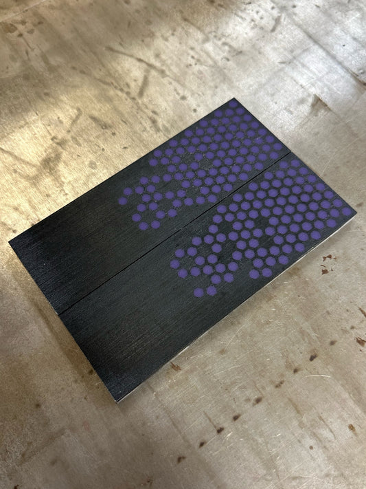 Black Linen Micarta D.Purple Hex