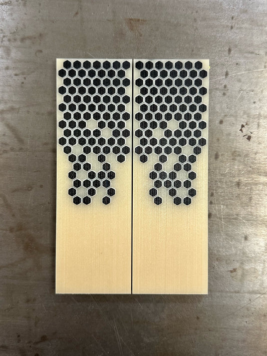 Aged Bone Paper micarta Black Hex