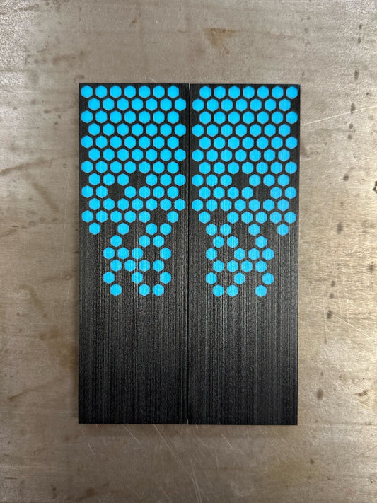 Black Paper micarta Blue Hex