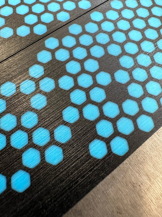 Black Paper micarta Blue Hex