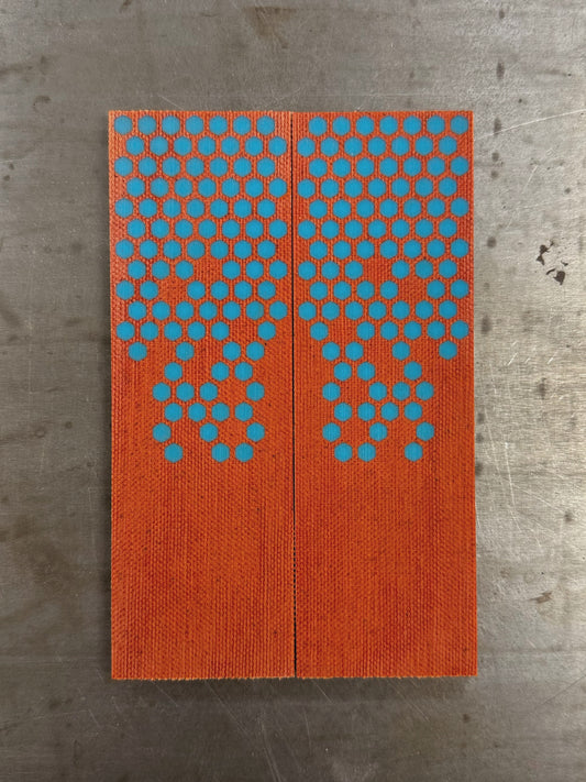 Fire Canvas Micarta Blue Hex