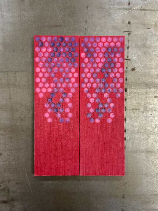 Red Linen Micarta Pink/Purple Hex
