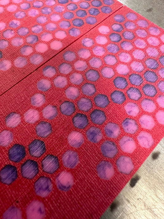 Red Linen Micarta Pink/Purple Hex