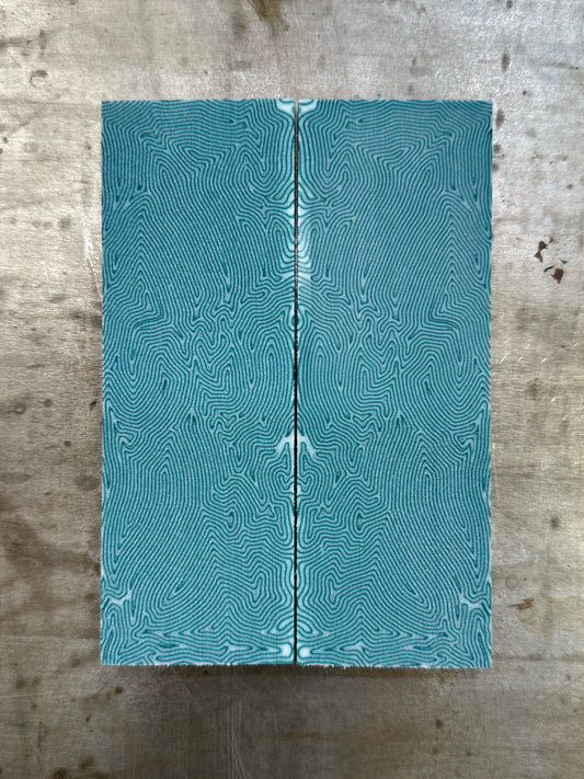 Y Micarta Teal/White Crosscut