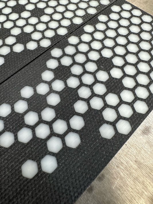 Black Canvas Micarta White Hex