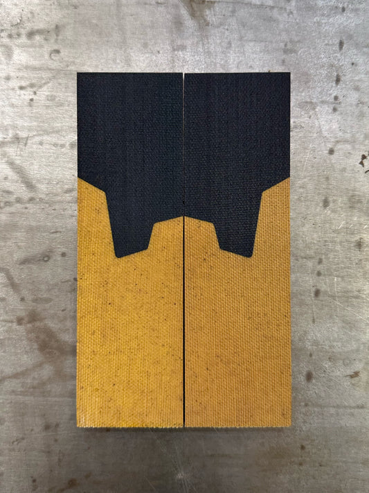 Black + natural canvas micarta. No Liner/Spacer