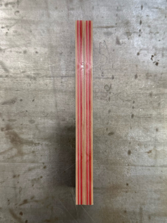 Aged Bone Paper w/double red lines micarta inlaid with Linen micarta no Liner/Spacer